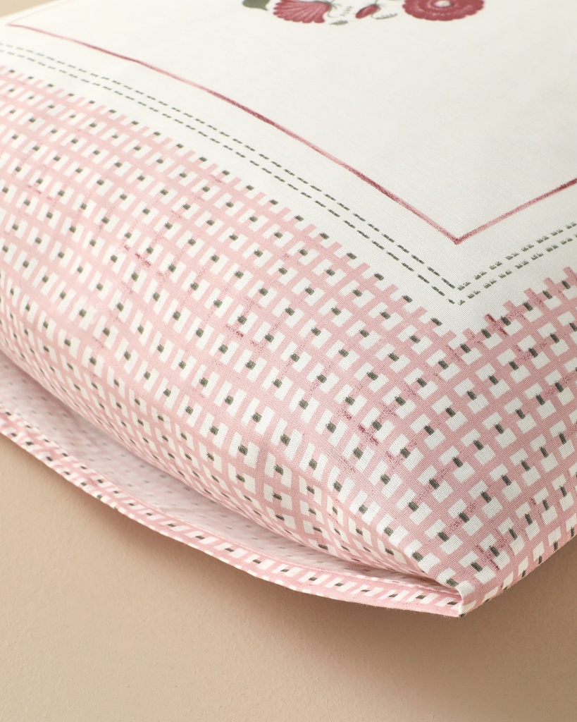 Floral Grid PillowCase Ornate Retro