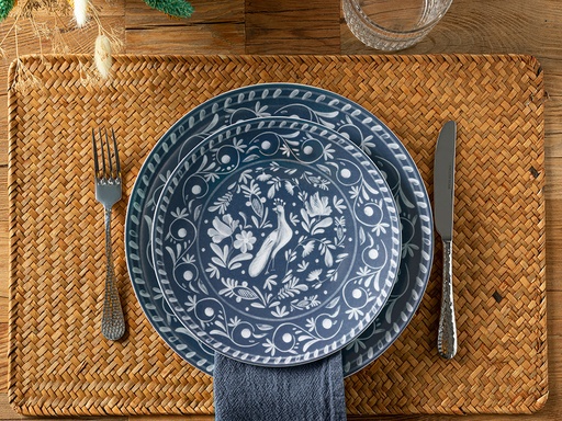 [10034318001] Hermosa Cake Plate Circle Of Life (Blue)