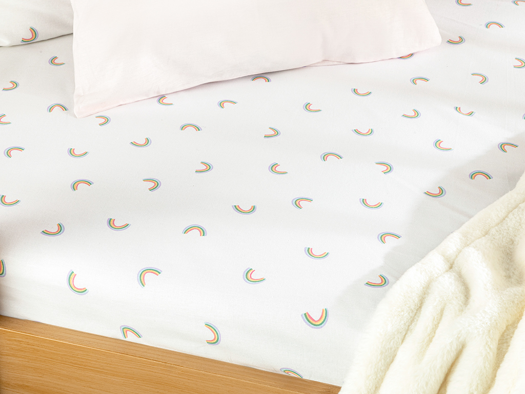 Rainbows Baby Fitted Sheet Natural