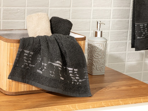 [10033643002] Gardenya Hand Towel Timeless (Anthracite)