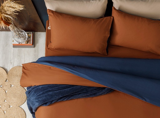 [10030211002] Plain Duvet Cover Set ARTISTIC JOURNEY (200x220cm, Orange-Blue, DoublePerson)