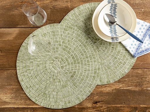 [10033745001] Rich Place Mat Coastal Dream (Green)