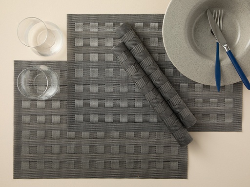 [10034132002] Sylvie Place Mat Timeless (Anthracite)