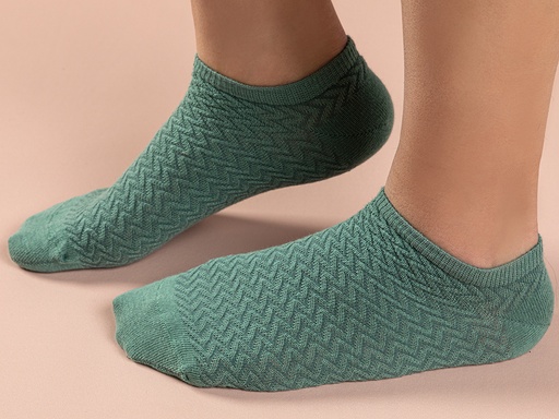 [10034823002] Zigzag Ankle Socks Flowertopia