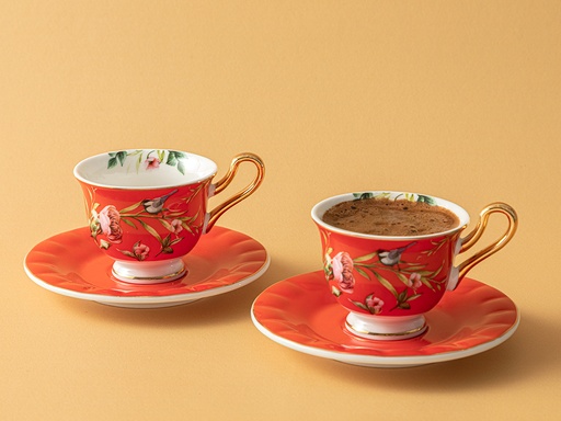 [10034322001] Vanilla Coffee Cup Set Flowertopia (Red)