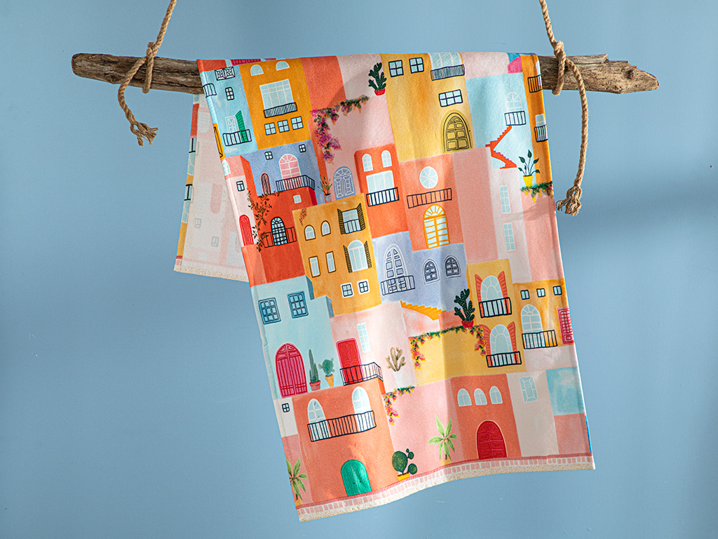 Vernazza Beach Towel Flowertopia