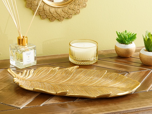 [10030983001] Feathers Decorative Plate Timeless (11.5x25x2.6cm)