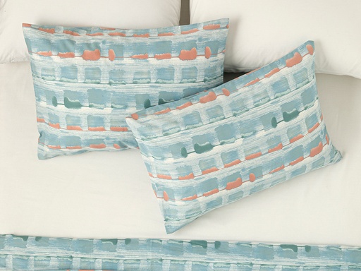 [10037262001] Blurred Check Pillowcase Blurred Lines