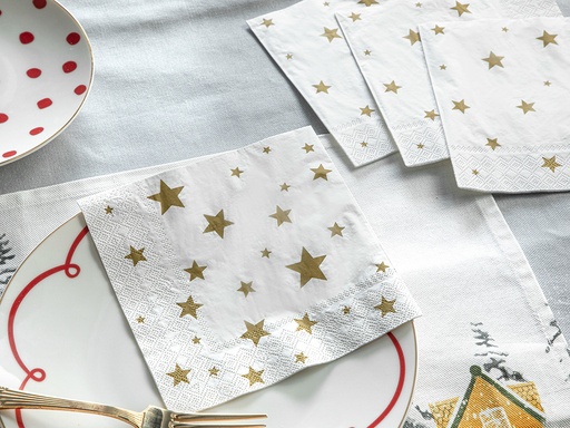 [10035757001] Little Gold Stars Tissue Napkin Simple Pleasures