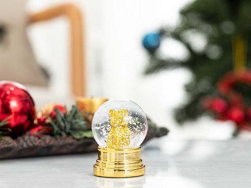 [10036240001] Gold Bear Snow Globe Simple Pleasures