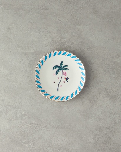 [10043245001] Carnival Palm Cake Plate Exotic Carnival