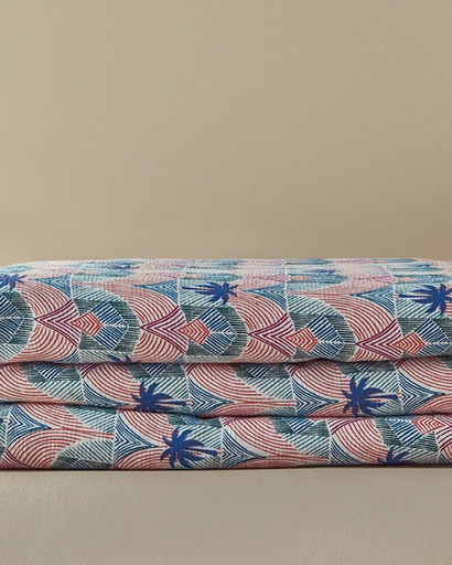 [10042457002] Tropical Palm Summer Blanket Exotic Carnival (200x220cm)