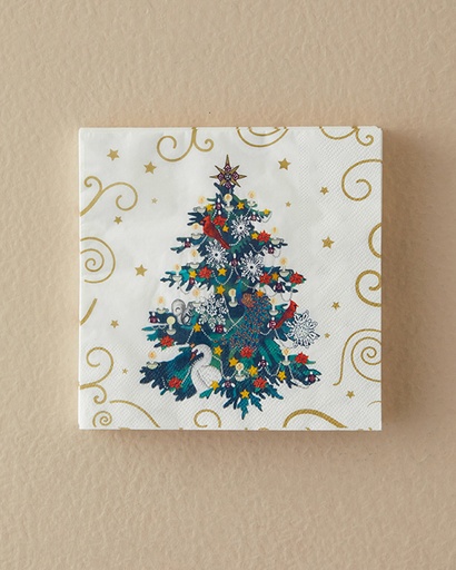 [10039347001] Festive Tree Napkin Cheerful Holidays