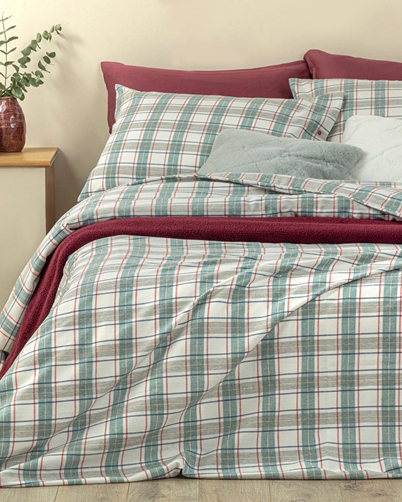 Cozy Plaid Duvet Cover Set Royal Present