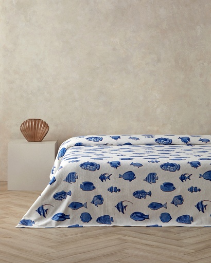 [10042734002] Nautical Depths Summer Blanket Jolly Marine (200x220cm)