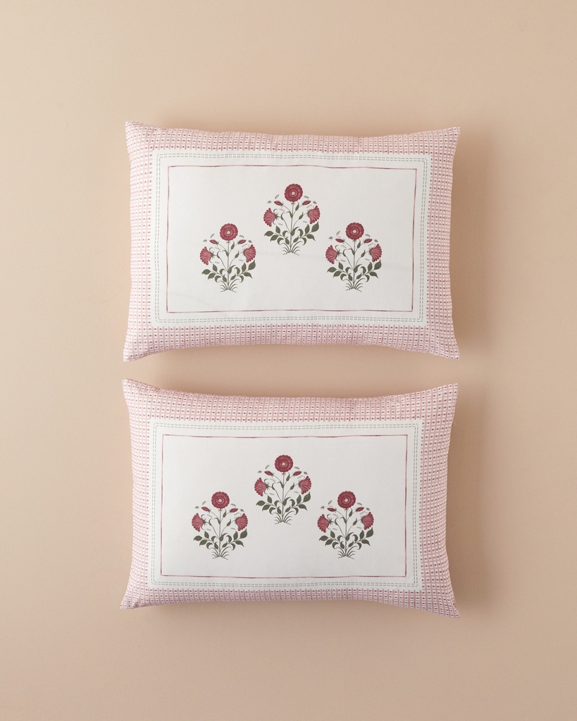 Floral Grid PillowCase Ornate Retro