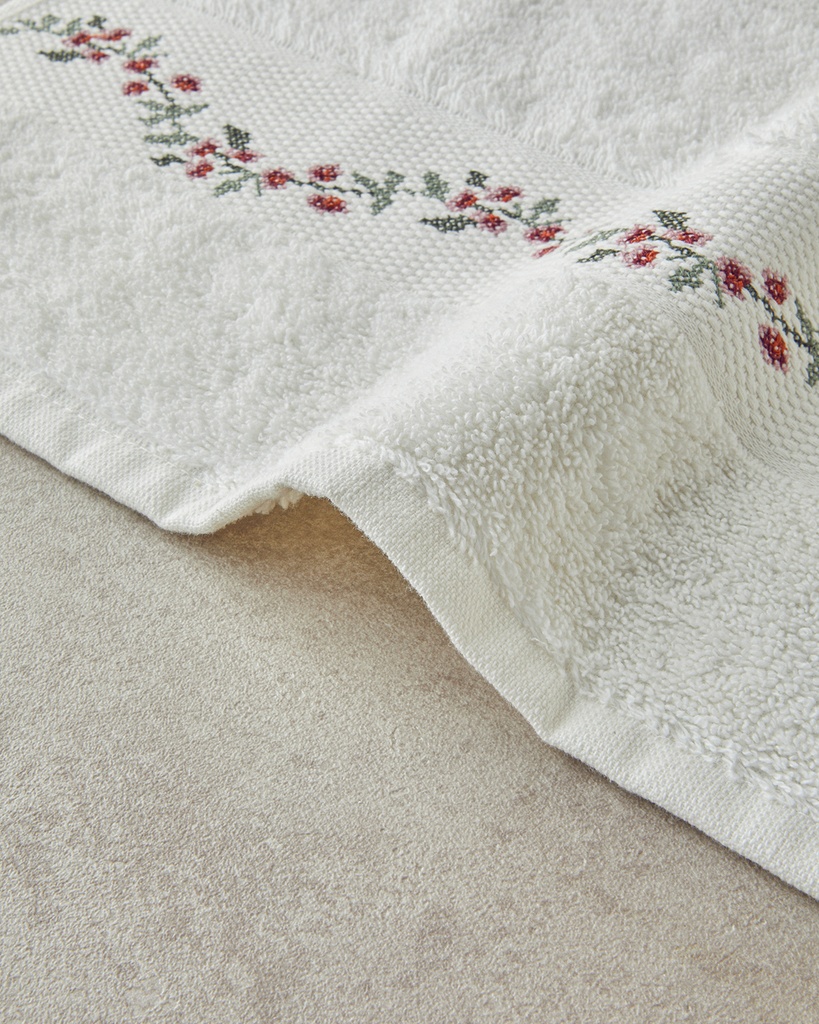 Ornate Flowers Face Towel Ornate Retro