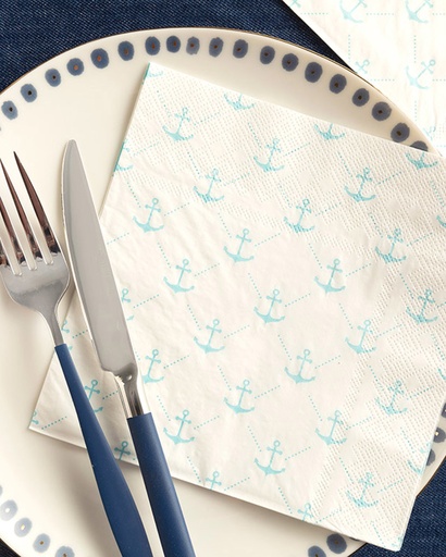 [10033638001] Sailor's Anchor Tissue Napkin Coastal Dream