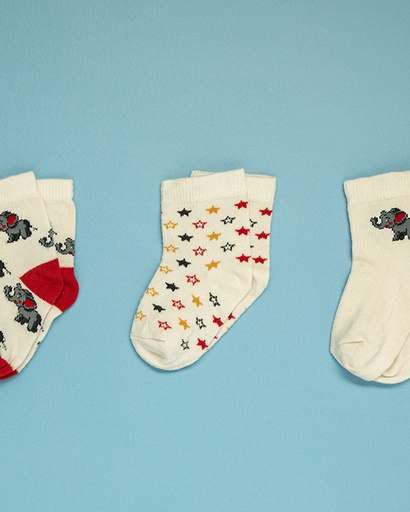 [10036725001] Little Elephants Baby Socks Timeless