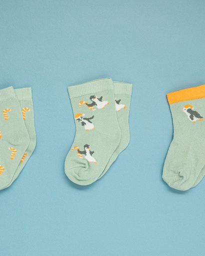 [10036736001] Little Penguin Baby Socks Timeless