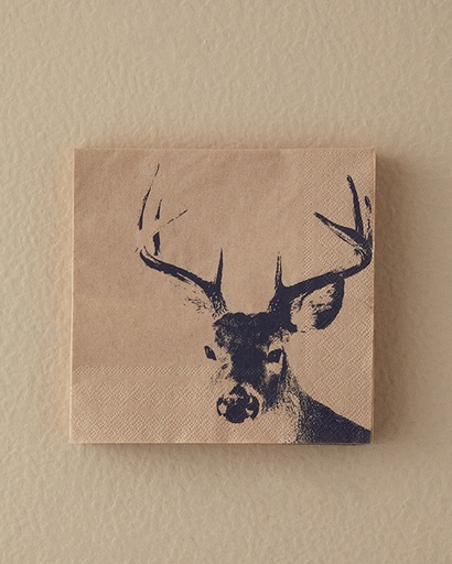 [10035760001] Black Deer Tissue Napkin Simple Pleasures