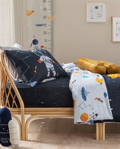 [10037118001] Galaxy Kids Duvet Cover Set Timeless