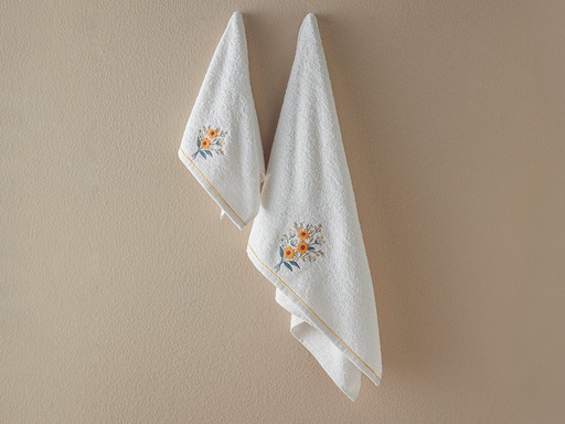 [10040308001] Sunflowers Face Towel Set Timeless