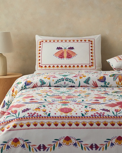 [10042476003] Folk Dream Duvet Cover Set Exotic Carnival