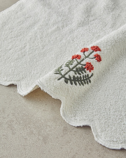 [10045571001] Flower Wave Face Towel Ornate Retro